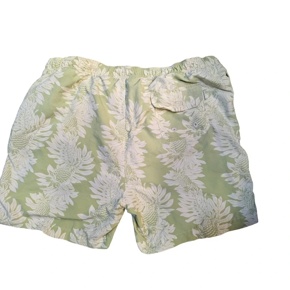 Tommy Bahama Relax Swim Trunks shorts L Green white pineapples Lined suit